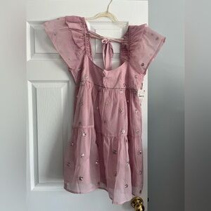 Free People Pink Sequin Mini Dress